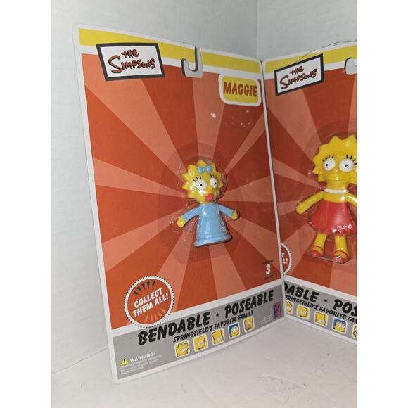 NJ CROCE Simpsons Bart And Family Bendable POSEABLE Toy Figure - New ON CARD - Picture 3 of 8